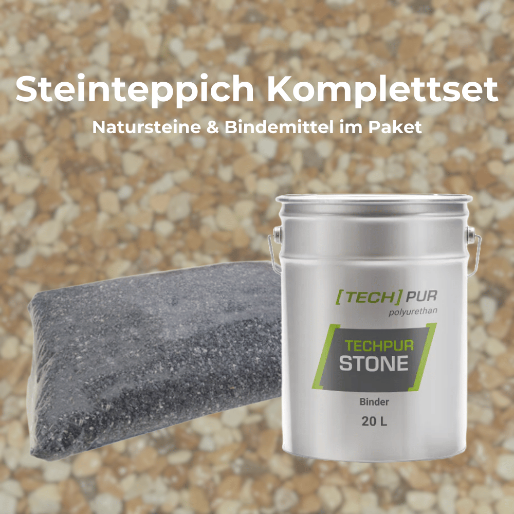 Steinteppich Komplettset - Natursteine und Bindemittel im Paket für deinen Steinteppich
