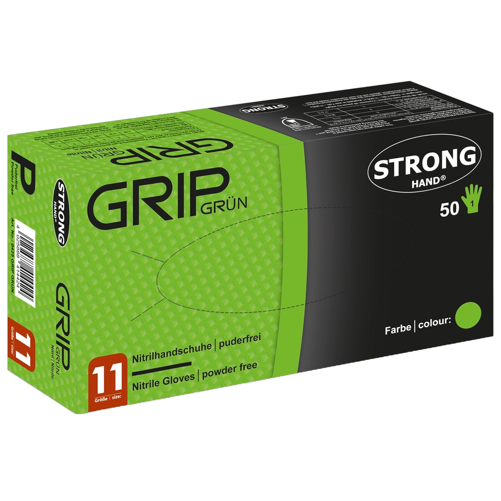 STRONGHAND Nitril Grip Handschuhe Grün (Box á 50 Stk)