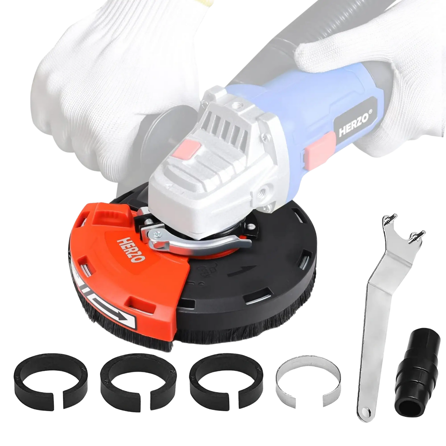 HERZO Universal Absaughaube für Winkelschleifer 115/125mm + Diamant-schleiftopf 125mm bei Bauchemie.at online bestellen