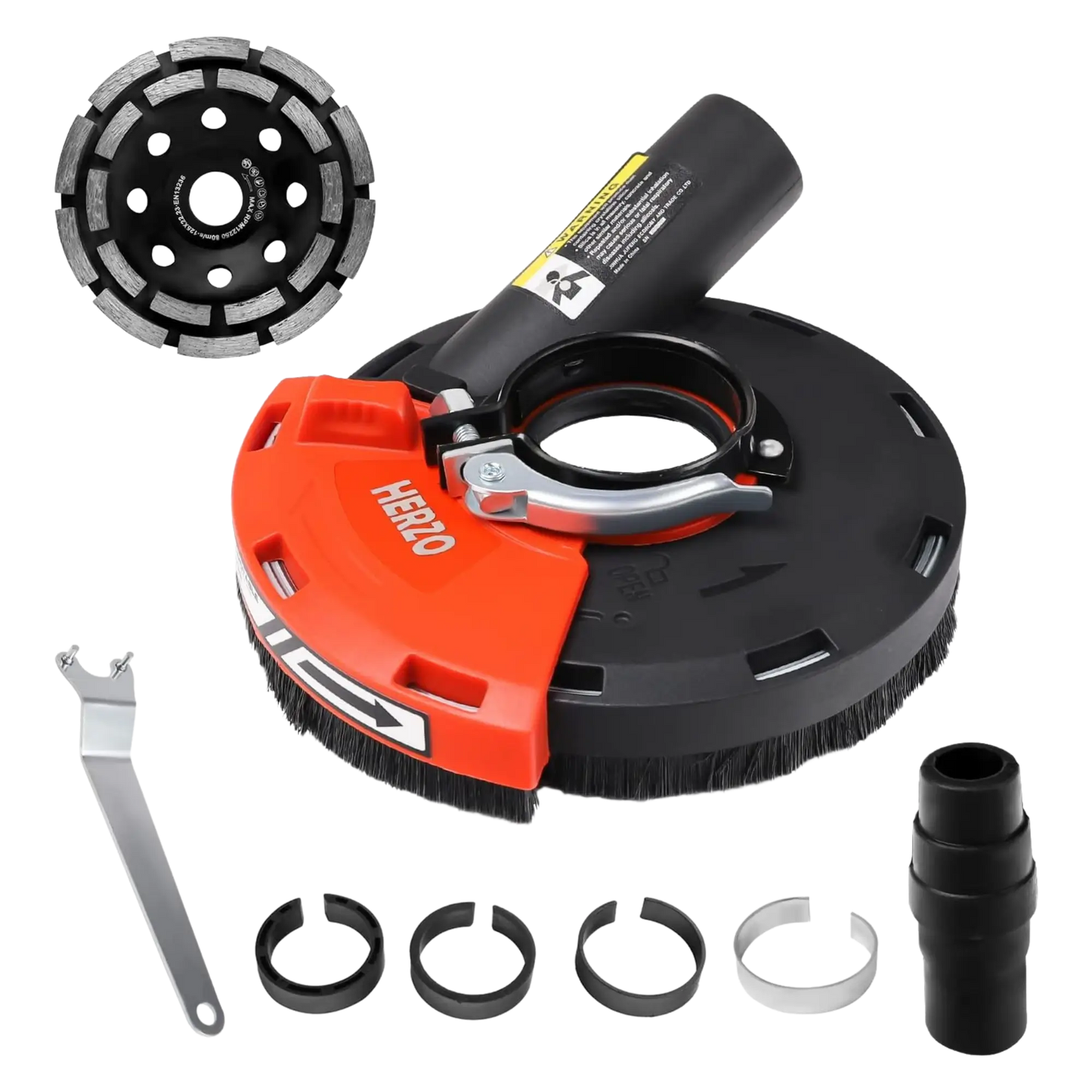 HERZO Universal Absaughaube für Winkelschleifer 115/125mm + Diamant-schleiftopf 125mm bei Bauchemie.at online bestellen