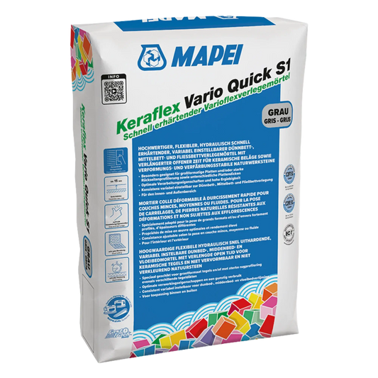 MAPEI Keraflex Vario Quick S1 Schnell-Flexkleber C2FT S1 grau 25kg