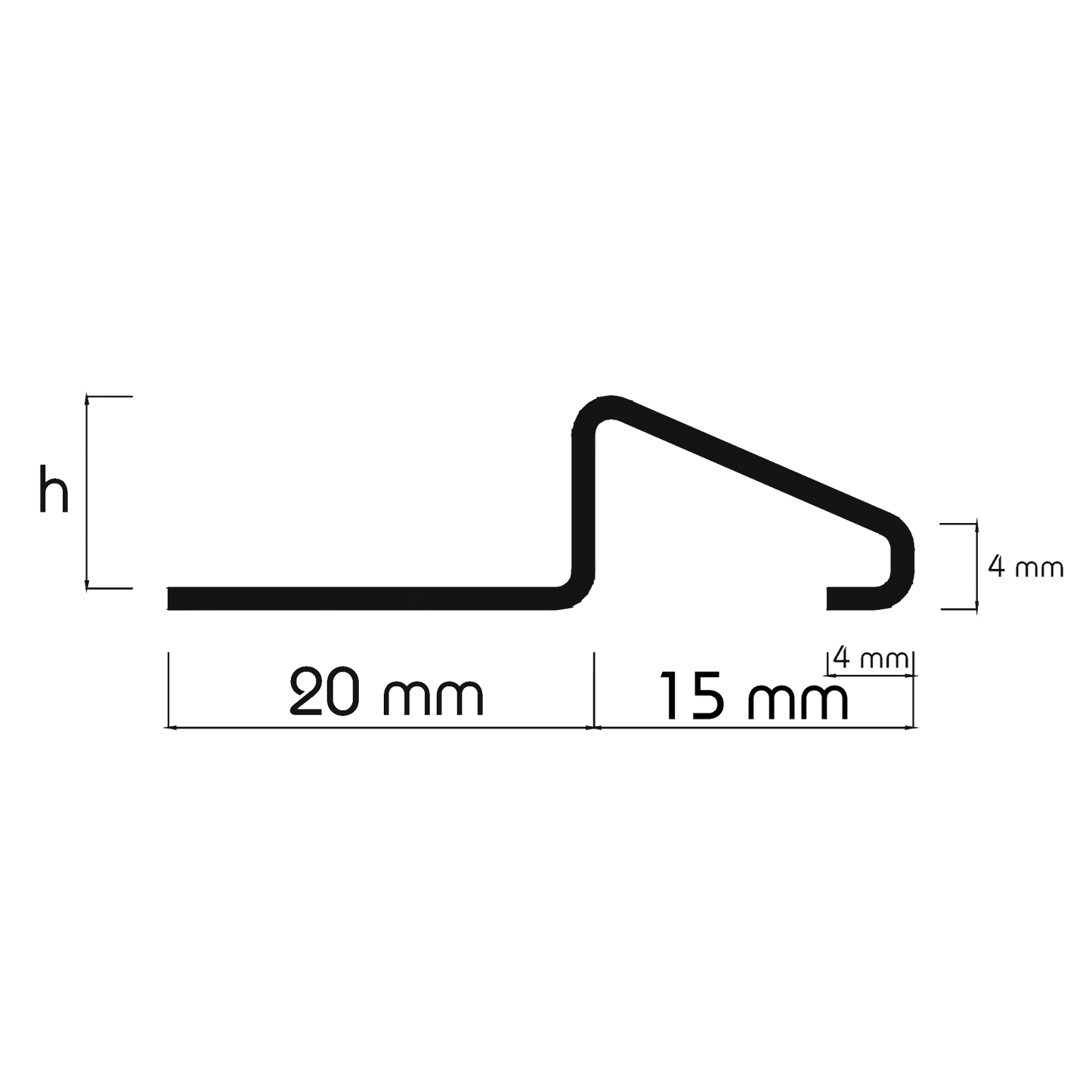 ST-PROFILE Ausgleichsprofil Edelstahl 3D-poliert 2,5m Maße