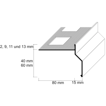 ST-PROFILE Balkonabschlussprofil - Aluminium pulverbeschichtet 3m Maße