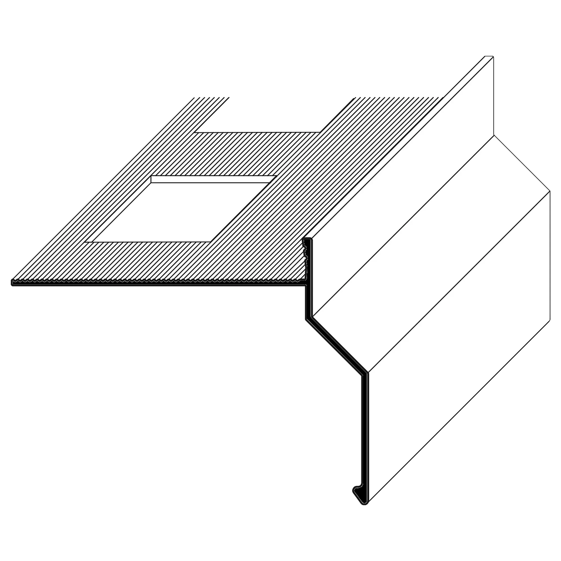 ST-PROFILE Balkonabschlussprofil - Aluminium pulverbeschichtet 3m
