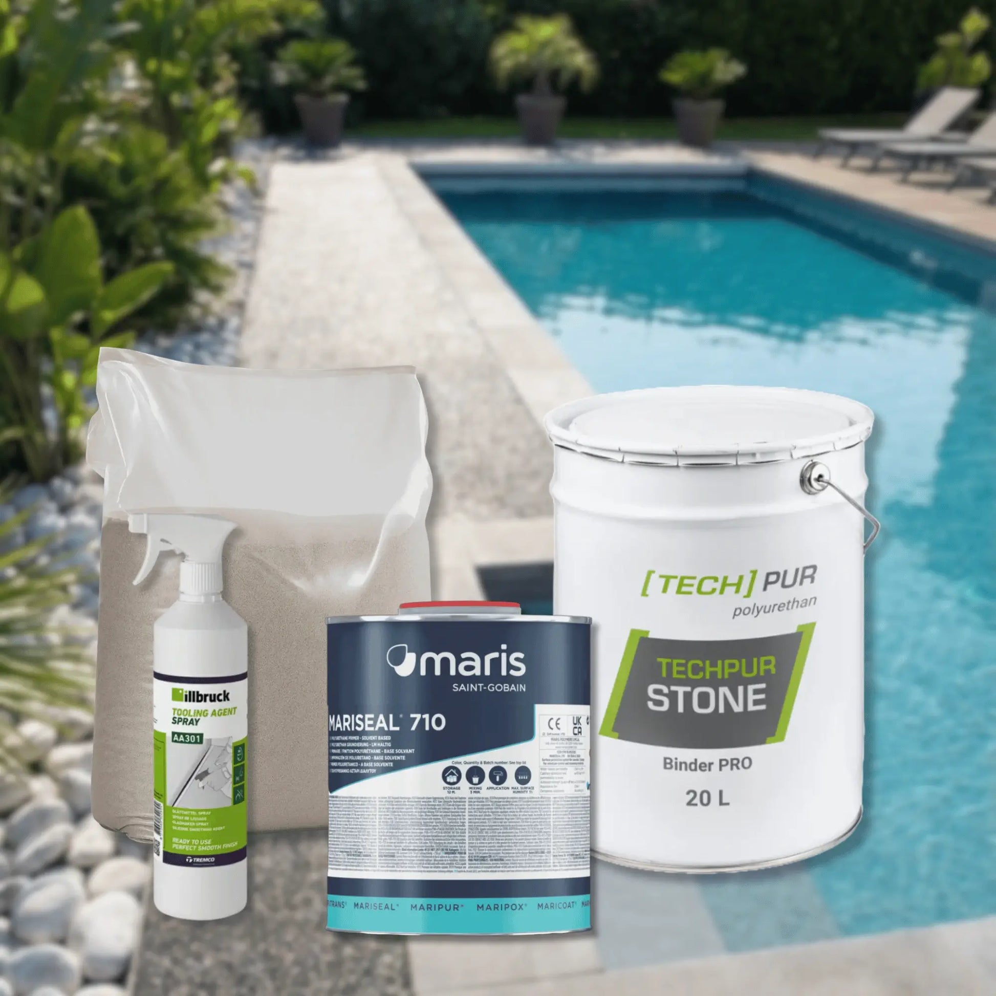 Steinteppich-Komplettset für Poolumrandungen im Außenbereich | Bauchemie.at