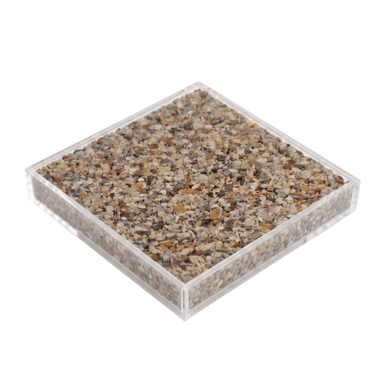 Steinteppich Musterplatten 12,5 x 12,5 x 2,5 cm – 18 Farben | Marmorkies 2–4 mm - Farbe Arabescato