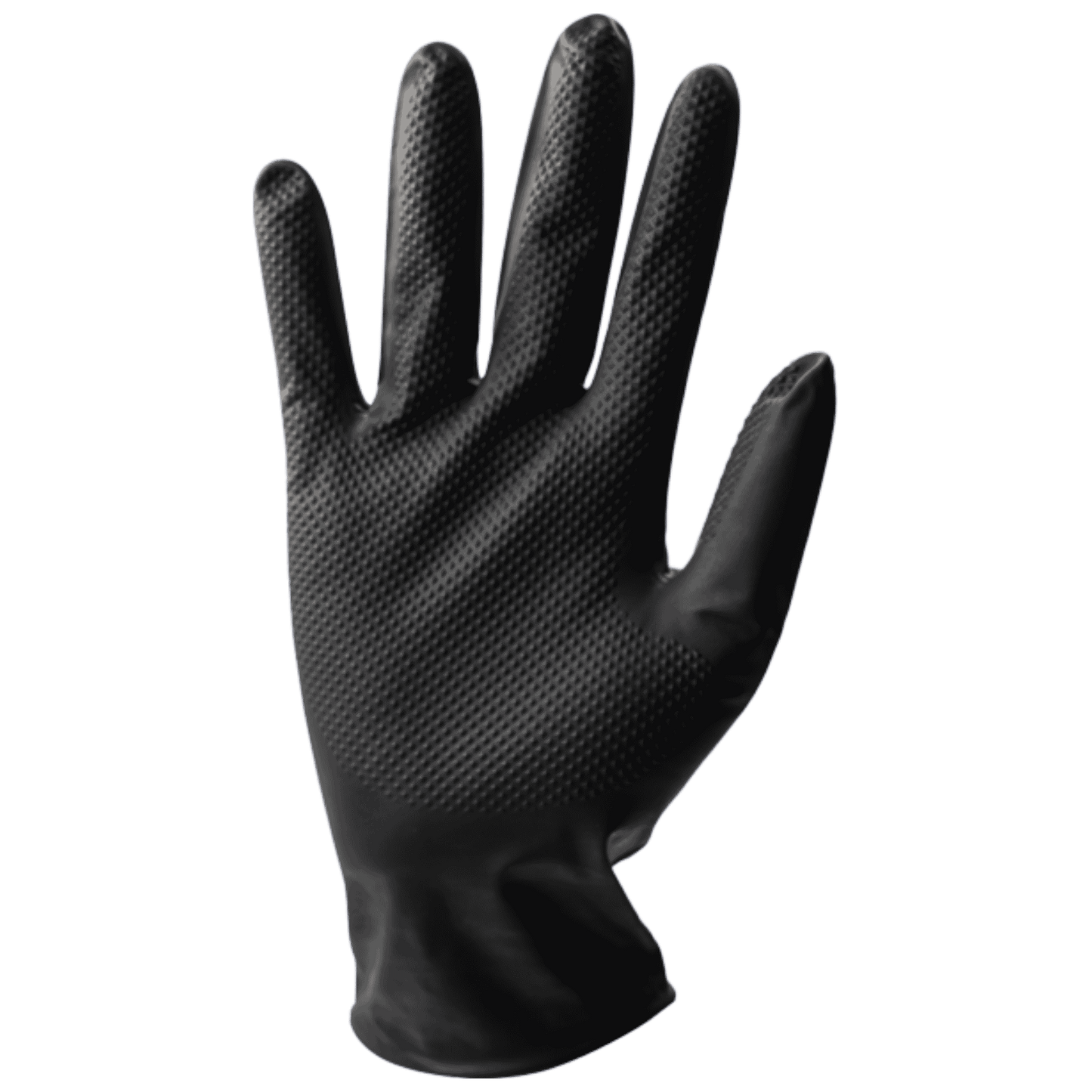STRONGHAND Nitril Einweghandschuhe Diamond Grip Schwarz, puderfrei, EN ISO 374 Kat. III, Größe XL (10), 50 Stück Handschuh